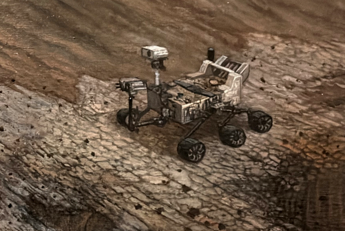 A close up view of the Mars rover Perseverance